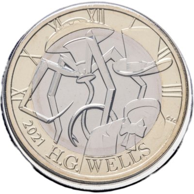 купить Великобритания 2 фунта 2021 "Герберт Уэллс" в буклете