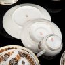 Купить Сервиз кофейный формы "Рига" с цветочным декором в коричневой гамме, на 5 персон (19 предметов), автор формы Levons Agadžanjans (Левон Агаджанян), фарфор, печать, золочение, Рижский фарфорово-фаянсовый завод, СССР, 1985-1991 гг.