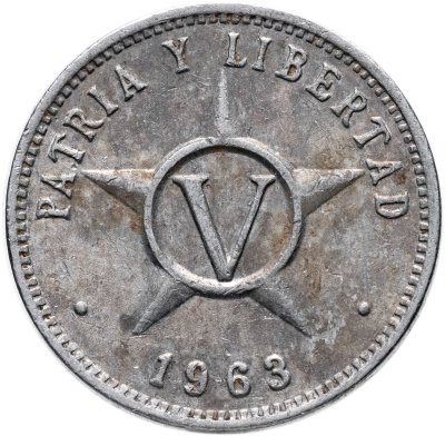 купить Куба 5 сентаво (centavos) 1963