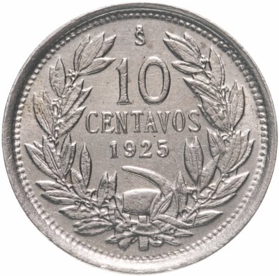 Купить Чили 10 сентаво (centavos) 1925