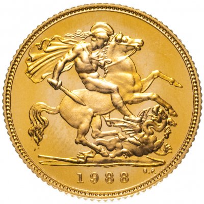 купить Великобритания 1/2 соверена (sovereign) 1988, с портретом королевы Елизаветы