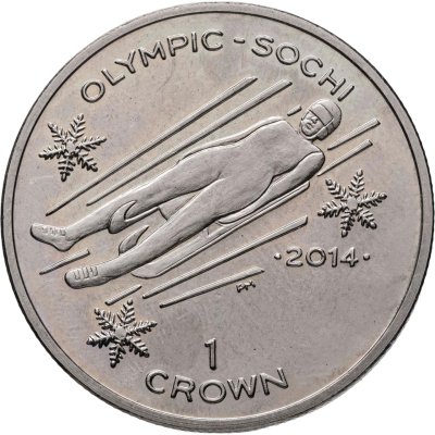 купить Остров Мэн 1 крона (crown) 2013 "XXII зимние Олимпийские игры Сочи-2014 - санный спорт"
