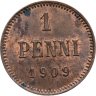 Купить 1 пенни (penni) 1909 Российская Финляндия