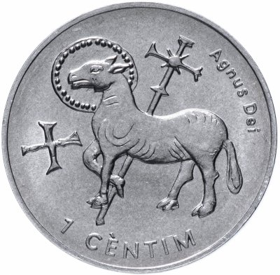 купить Андорра 1 сантим (centime) 2002 "Агнец Божий"