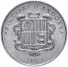 Купить Андорра 1 сантим (centime) 2002 "Агнец Божий"
