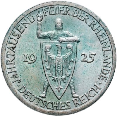 купить Германия 3 рейхсмарки (reichsmark) 1925 A "Тысячелетие Рейнской области (Рейнланда)"