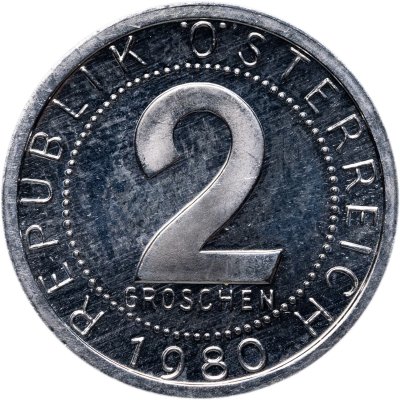 купить Австрия 2 гроша (groschen) 1980