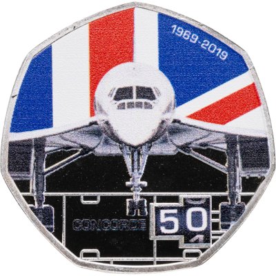купить Соломоновы Острова 20 центов 2019 "50 лет Конкорду - Вид спереди"