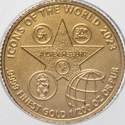 купить Руанда 10 франков 2023 30-ая годовщина смерти Одри Хепберн