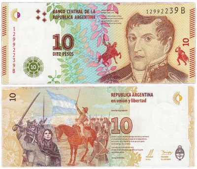 купить Аргентина 10 песо 2016 (Pick 360a)