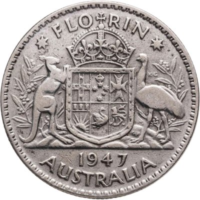 купить Австралия 2 шиллинга (флорин, shillings) 1947