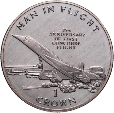 купить Остров Мэн 1 крона 1994 "40 лет тестовому полёту Конкорда"