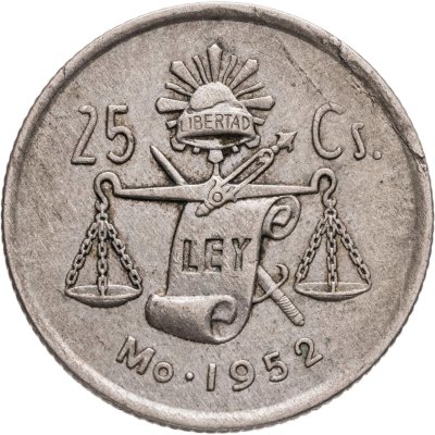 купить Мексика 25 сентаво (centavos) 1952