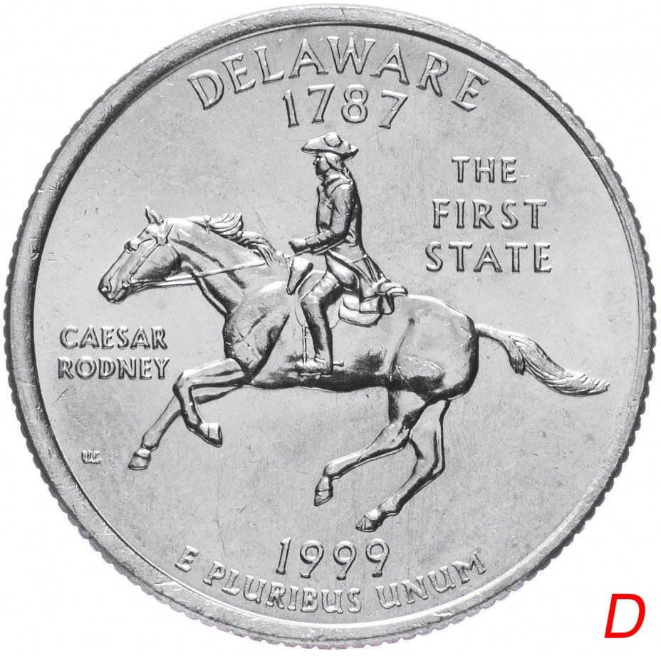 купить США 1/4 доллара (квотер, 25 центов) 1999 D "Штат Делавэр"