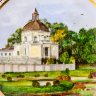 Купить Настенная тарелка "г. Ломоносов. Большой дворец. Церковный павильон. 1710-1725 г.", художник Мтюр, фарфор, роспись, золочение, Ленинградский фарфоровый завод (ЛФЗ), Российская Федерация, 1991-2012 гг.