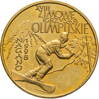 купить Польша 2 злотых (zlotе) 1998 "XVIII зимние Олимпийские Игры, Нагано-98"