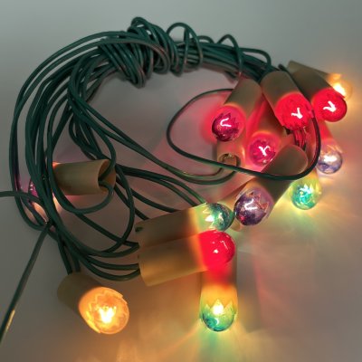 купить Гирлянда ёлочная в стиле ретро, композитный материал, стекло, краска, СССР, 1950-1960 гг.