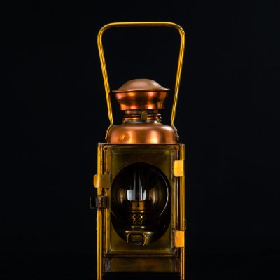 купить Фонарь керосиновый (железнодорожный), A.Butin, медь, латунь, олово, стекло, Франция, 1930-1950 гг.