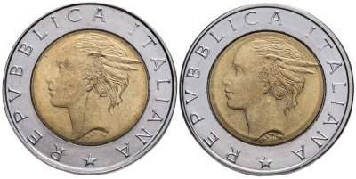 купить Италия набор из двух юбилейных монет 500 лир 1994-1997