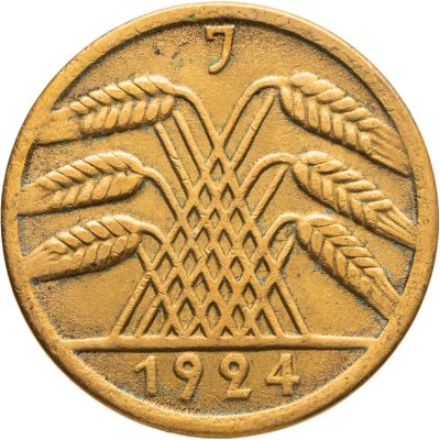 купить Германия (Веймарская республика) 50 рентных пфеннигов 1924, знак монетного двора "J" — Гамбург