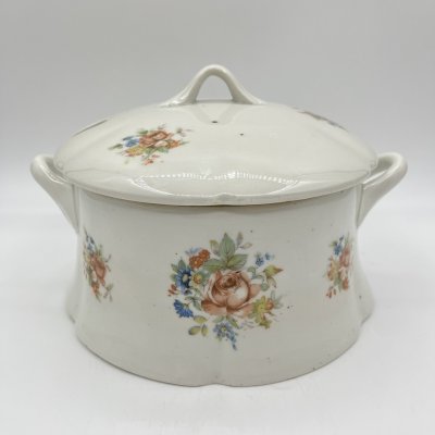 купить Супница/террина с цветочным декором, фарфор, деколь, СССР, 1920-1950 гг.