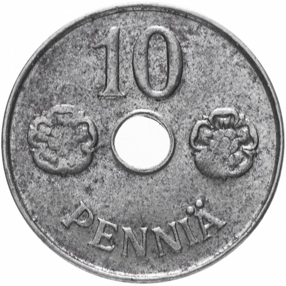 купить Финляндия 10 пенни 1943 с отверстием