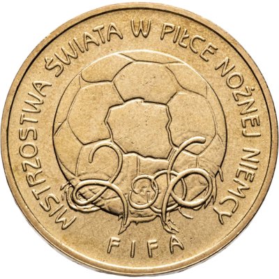 купить Польша 2 злотых 2006 "Чемпионат мира по футболу Германия 2006"