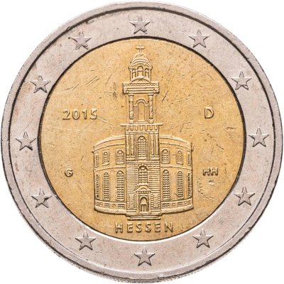 купить Германия 2 евро (euro) 2015 "Федеральные земли Германии - Церковь Св. Павла во Франкфурт-на-Майне, Гессен", знак монетного двора: "G" - Карлсруэ