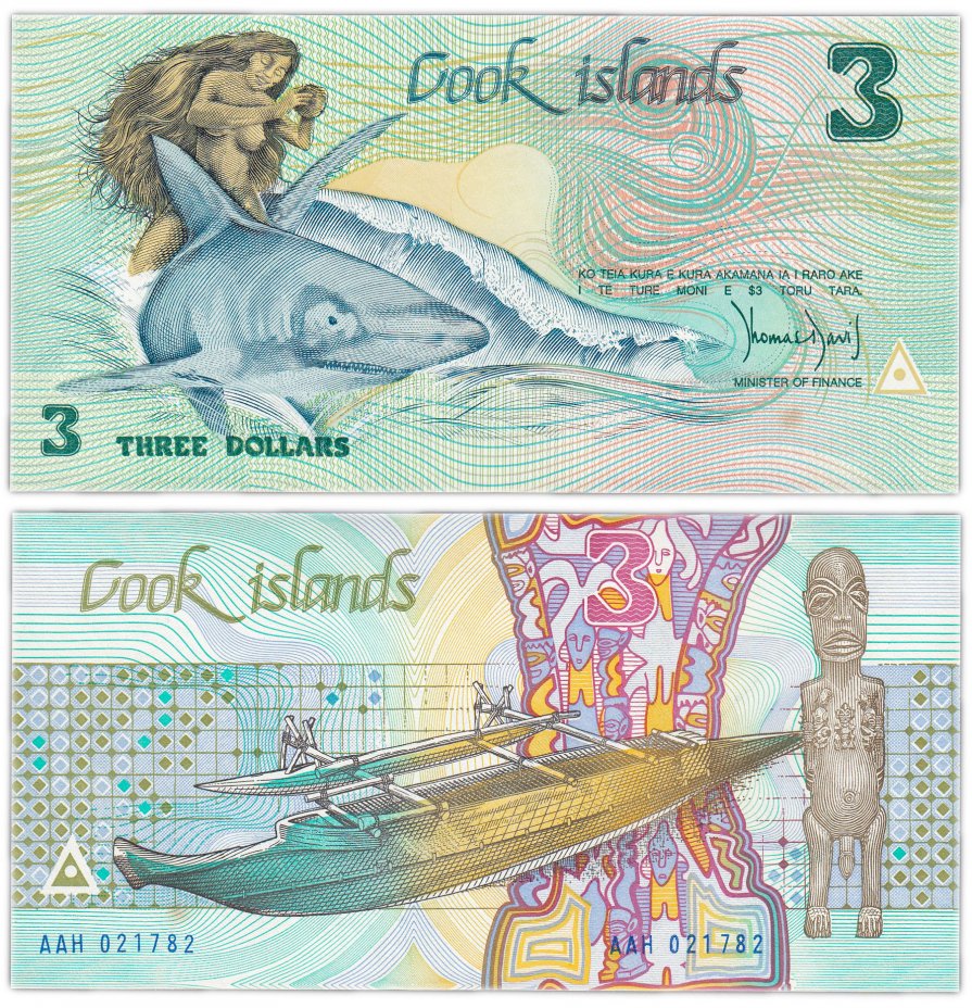 купить Острова Кука 3 доллара 1987 (Pick 3)