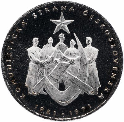 Купить Чехословакия 50 крон 1971 Proof "50-летие Коммунистической партии Чехословакии"