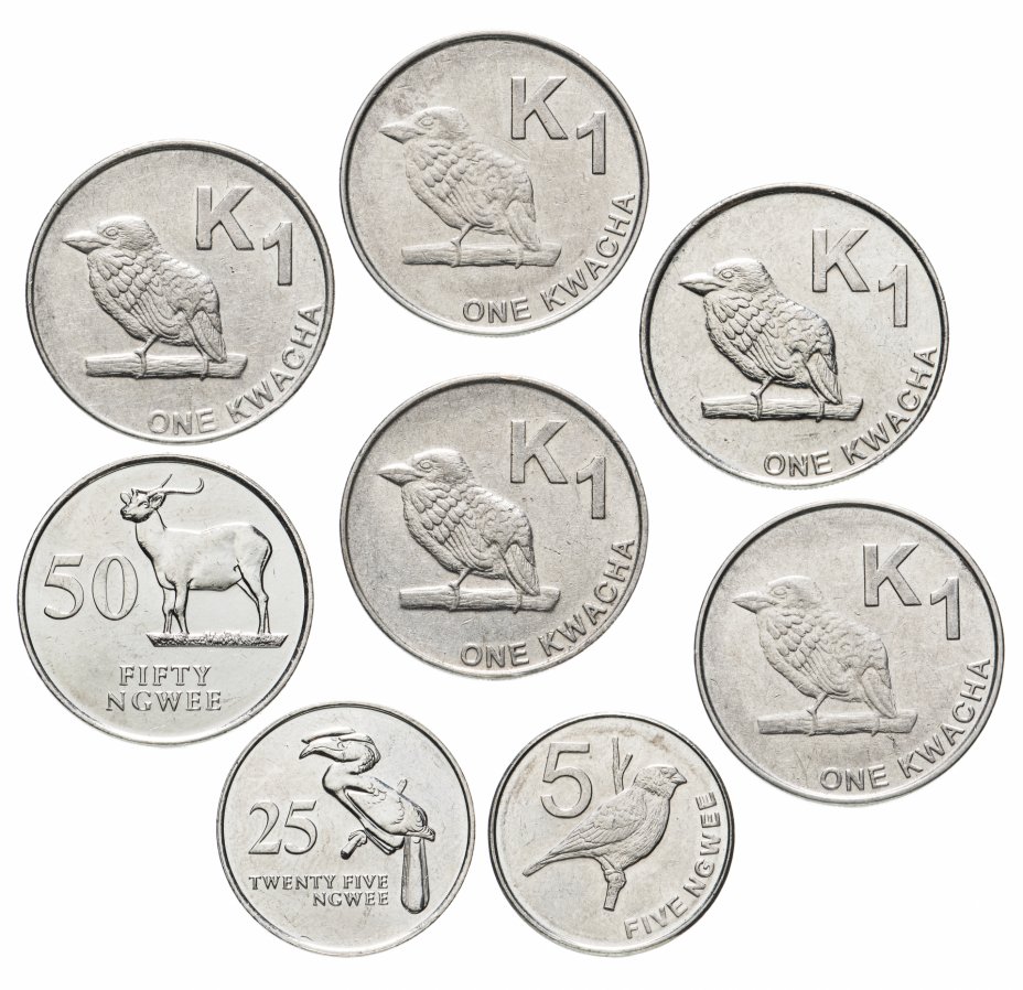 купить Замбия набор из 8 монет 1992-2017