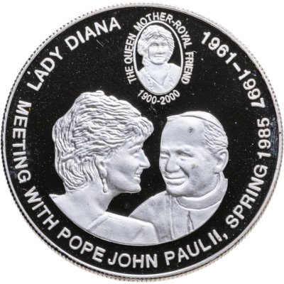 купить Конго (ДРК) 5 франков (francs) 2000 Встреча Леди Дианы с Папой Иоанном Павлом II