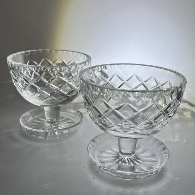 купить Пара креманок с геометрическим декором, хрусталь, СССР, 1970-1990 гг.