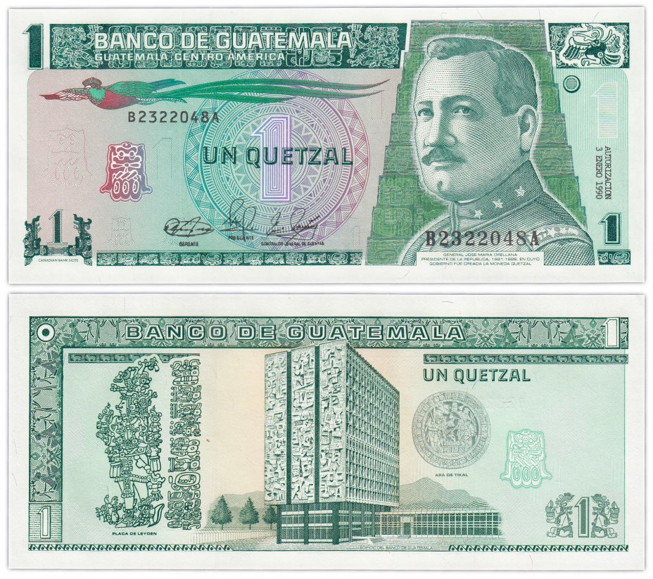купить Гватемала 1 кетцаль 1990 (Pick 73)