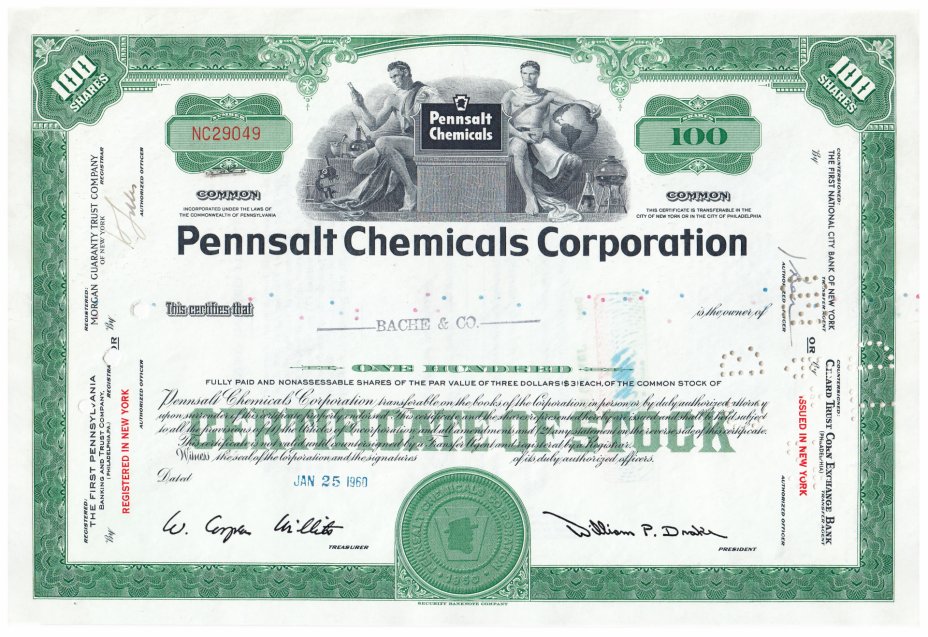 купить Акция США Pennsalt Chemicals Corporation 1959-1961 гг.
