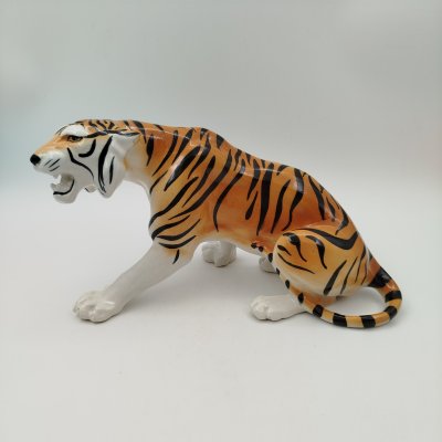 купить Статуэтка «Тигр Шерхан», фаянс, роспись, Ленинградский завод «Стройфаянс», СССР, 1960-1980 гг.