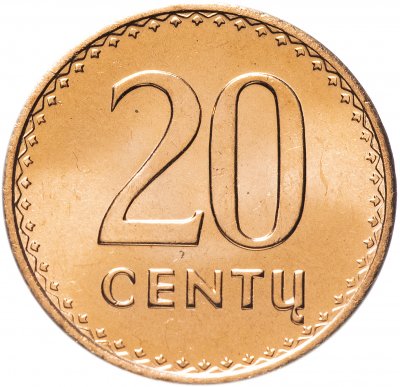 купить Литва 20 центов (centu) 1991