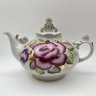 Купить Набор из 2-х чайников (доливной и заварочный) с цветочным декором, фарфор, роспись, золочение, Ленинградский опытный завод (ЛОЗ), СССР, 1984-1991 гг.