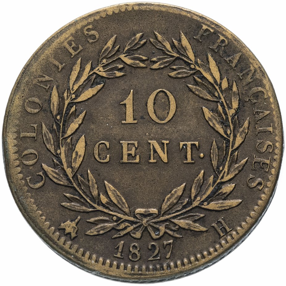 купить Французские колонии 10 сантимов (centimes) 1827 (Вест-Индия, Мартиника, Гваделупа)