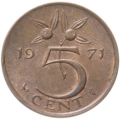 купить Нидерланды 5 центов (cent) 1971