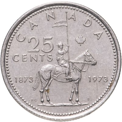 купить Канада 25 центов (cents) 1973 "100 лет конной полиции Канады"