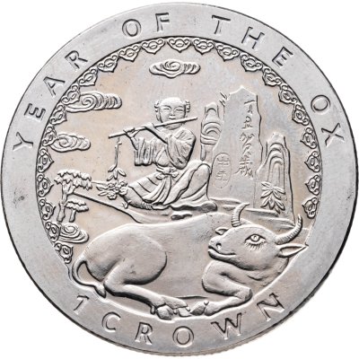 купить Остров Мэн 1 крона (crown) 1997 "Китайский гороскоп - год быка"