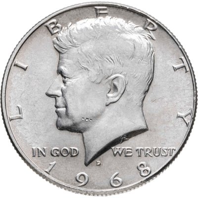 купить США 50 центов (1/2 доллара, half dollar) 1968 D Kennedy Half Dollar (Кеннеди) знак монетного двора "D" - Денвер