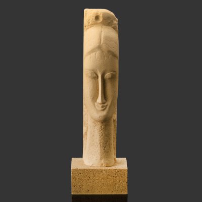 купить Скульптура "Женская голова", репродукция работы Амадео Модильяни (1884-1920), производство Музея Лувра, композитный материал, Франция, 2000-2020 гг.