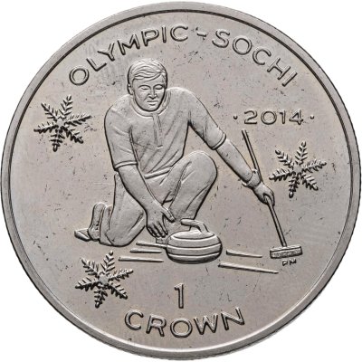 купить Остров Мэн 1 крона (crown) 2013 "XXII зимние Олимпийские игры Сочи-2014 - Кёрлинг"