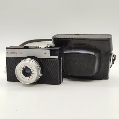 купить Фотоаппарат "Смена-8" в оригинальном кофре (не работает), металл, стекло, полимерный материал, кожа, ЛОМО (Ленинградское оптико-механическое объединение), СССР, 1970-1990 гг.