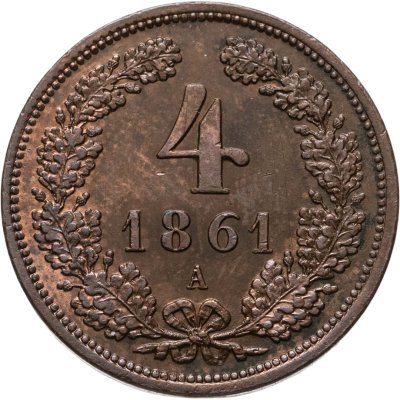 купить Австрия 4 крейцера (kreuzer) 1861, знак монетного двора "A" - Вена