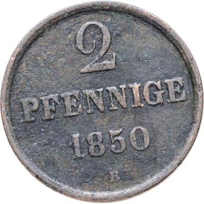 купить Германия, Ганновер 2 пфеннига (pfennige) 1850