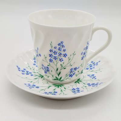 купить Пара кофейная "У ручья" (форма "Витая"), фарфор, деколь, Ленинградский фарфоровый завод (ЛФЗ), Россия, 1991-2012 гг.