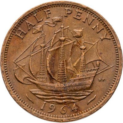 купить Великобритания 1/2 пенни (penny) 1964